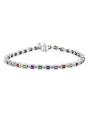 商品Effy|14K White Gold & Multi Stone Tennis Bracelet,价格¥17740,第1张图片