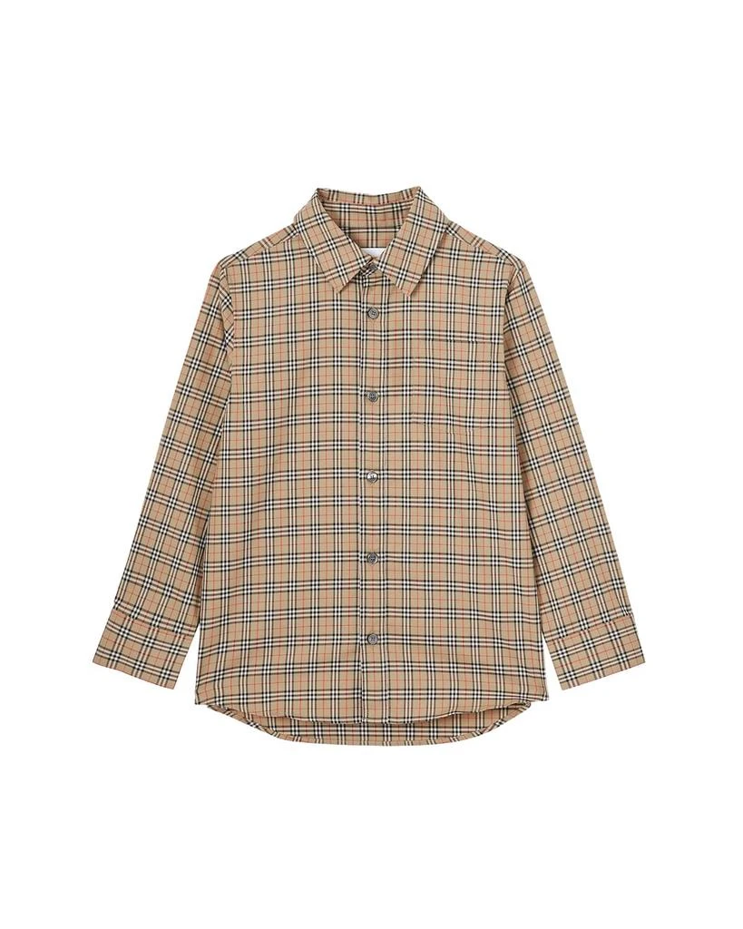 商品Burberry|Boy's Owen Micro Vintage Check Button-Down Shirt, Size 3-14,价格¥864,第1张图片