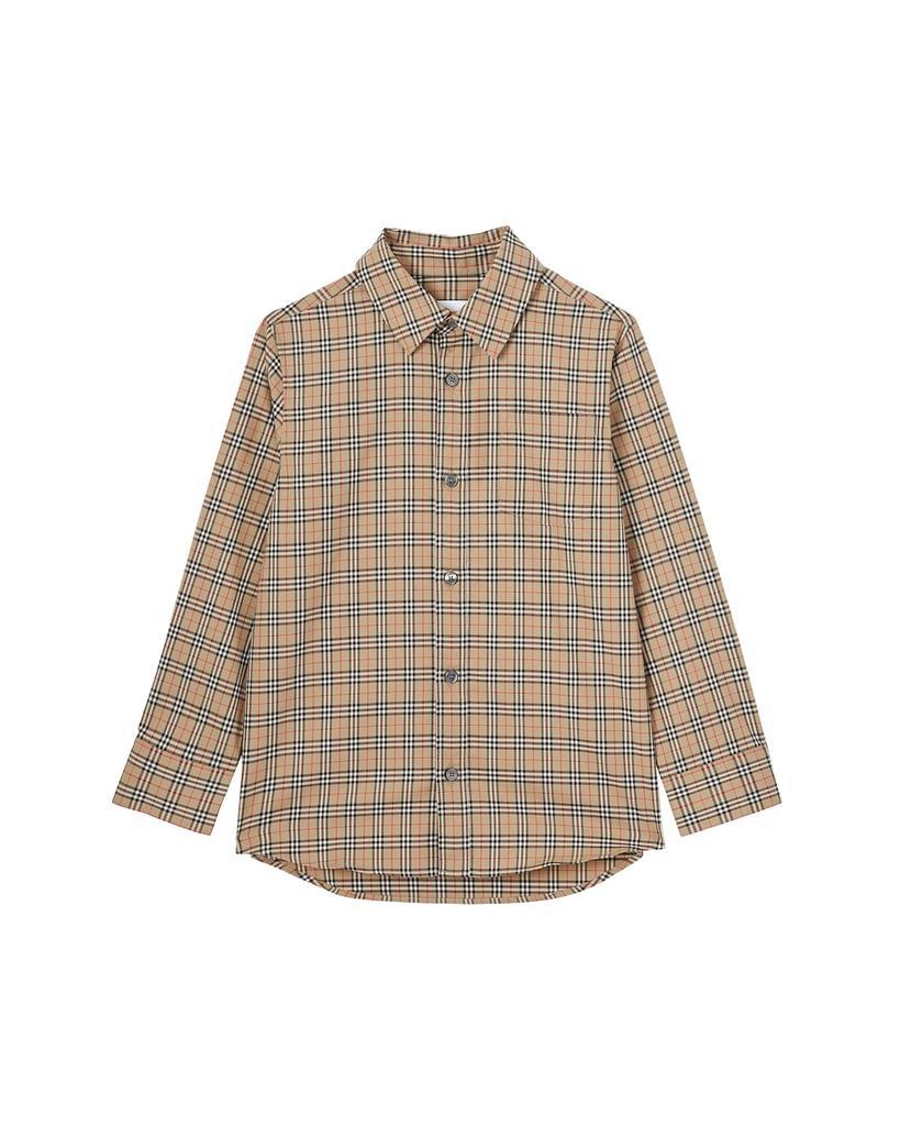 商品Burberry|Boy's Owen Micro Vintage Check Button-Down Shirt, Size 3-14,价格¥1743,第1张图片