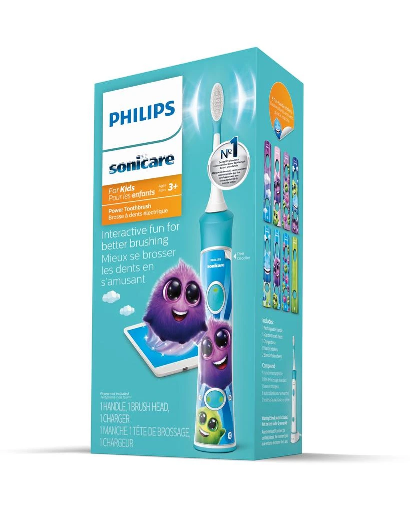 Philips Sonicare for Kids 3+ Bluetooth Connected Rechargeable Electric Power Toothbrush, Interactive for Better Brushing, Turquoise, HX6321/02 商品