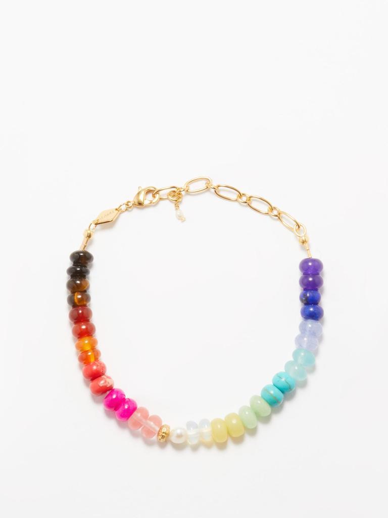 商品Anni Lu|Iris beaded 18kt gold-plated bracelet,价格¥916,第1张图片
