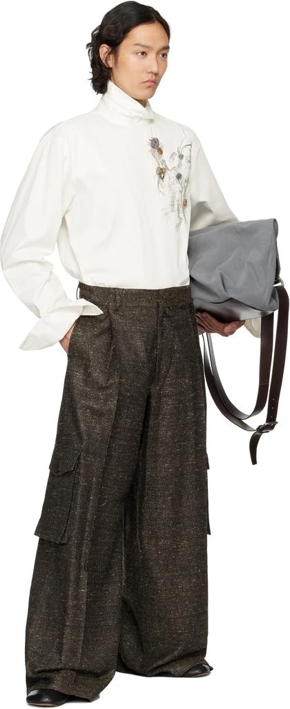 商品Dries Van Noten|Brown & Black Wide Pleated Cargo Pants,价格¥11813,第4张图片详细描述