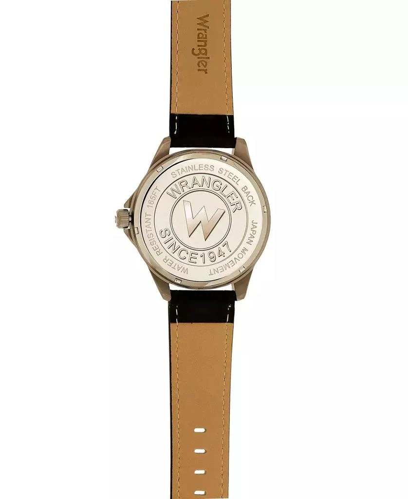 商品Wrangler|Men's Watch, 48MM IP Silver Case with White Dial, Tan Strap,价格¥540,第4张图片详细描述