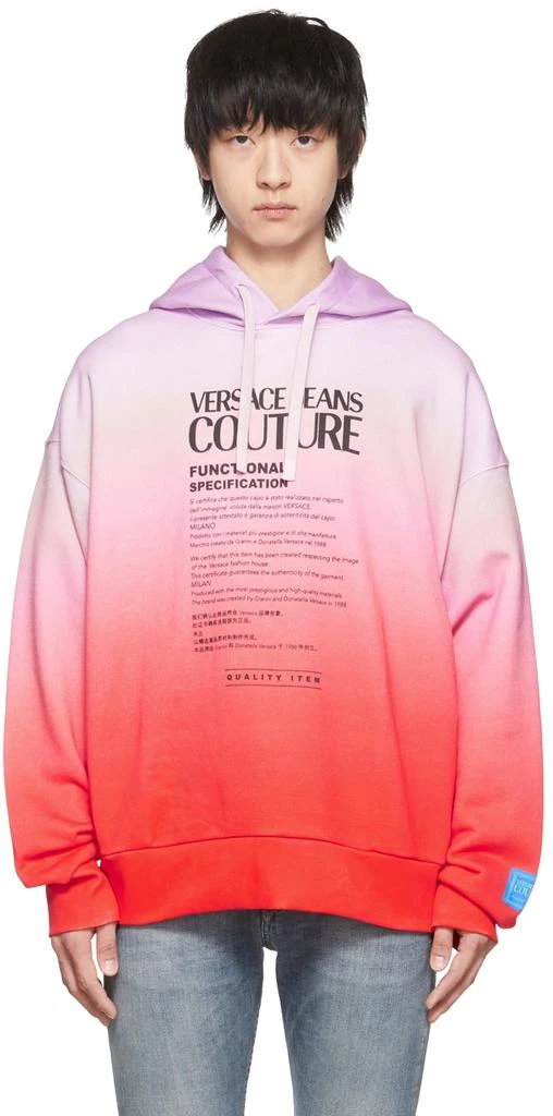 商品Versace|Pink & Orange Cotton Hoodie,价格¥4092,第1张图片
