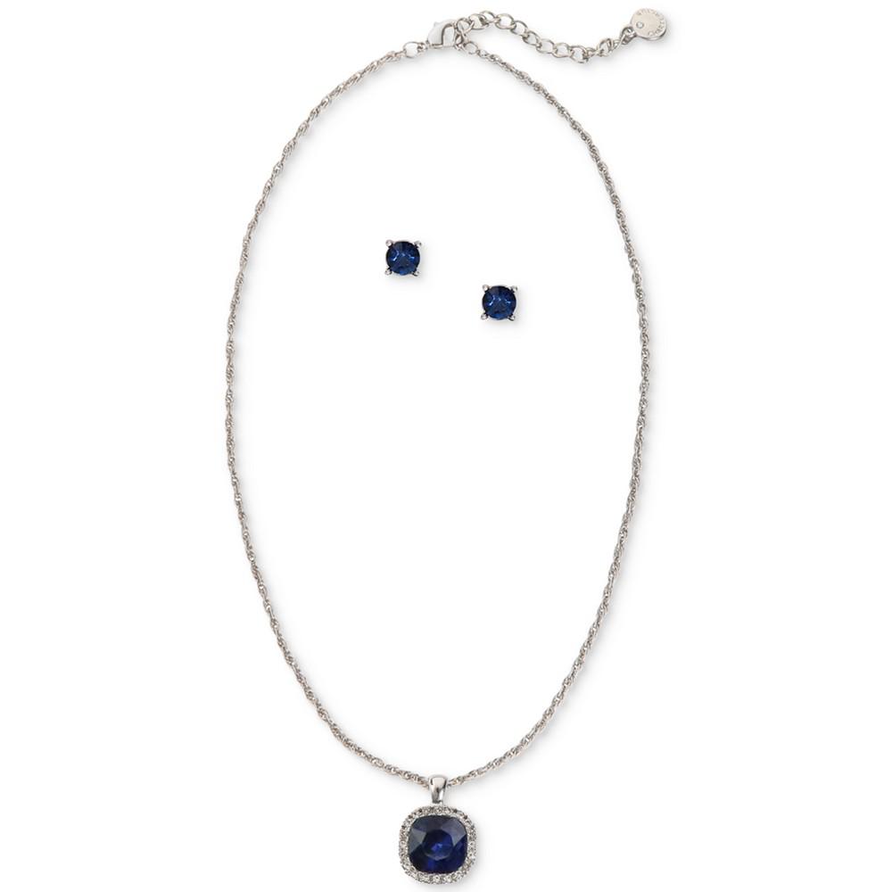 Cushion-Cut Crystal Pendant Necklace & Stud Earrings Set, Created for Macy's商品第1张图片规格展示