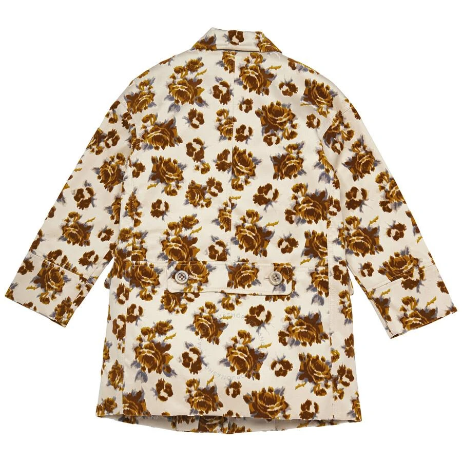 商品Burberry|Girls Ochre  Floral Velvet Jacquard Car Coat,价格¥1022,第2张图片详细描述