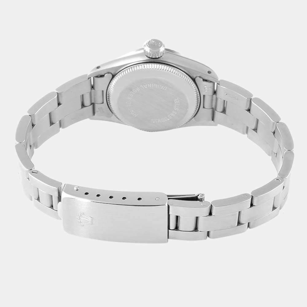 商品[二手商品] Rolex|Rolex Silver 18k White Gold And Stainless Steel Oyster Perpetual 67194 Women's Wristwatch 24 mm,价格¥32080,第7张图片详细描述