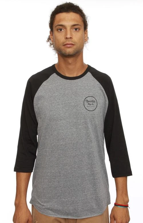 商品Saucony|Wheeler 3/4 Sleeve Tee - Grey/Black,价格¥209,第1张图片