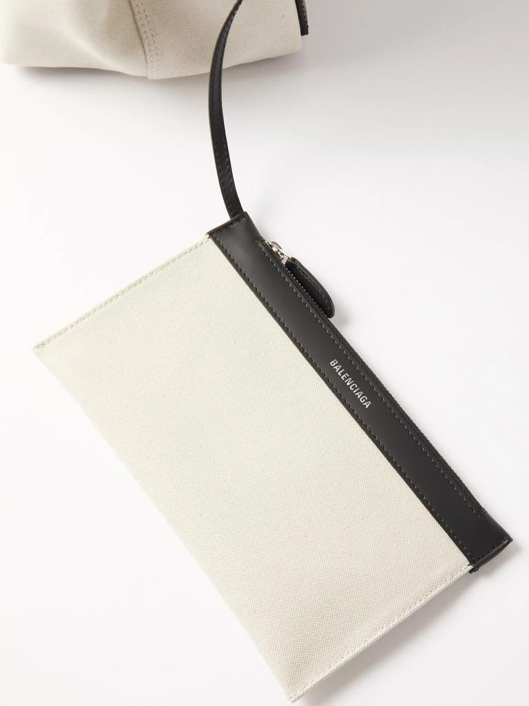 商品Balenciaga|Cabas S logo-print leather-trim canvas bag,价格¥7779,第5张图片详细描述