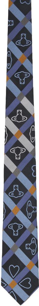 商品Vivienne Westwood|Black & Navy Logo Tie,价格¥580,第1张图片