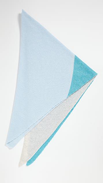 开司米羊绒拼色三角形围巾商品第3张图片规格展示