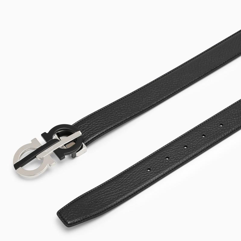 Black grained leather belt商品第3张图片规格展示