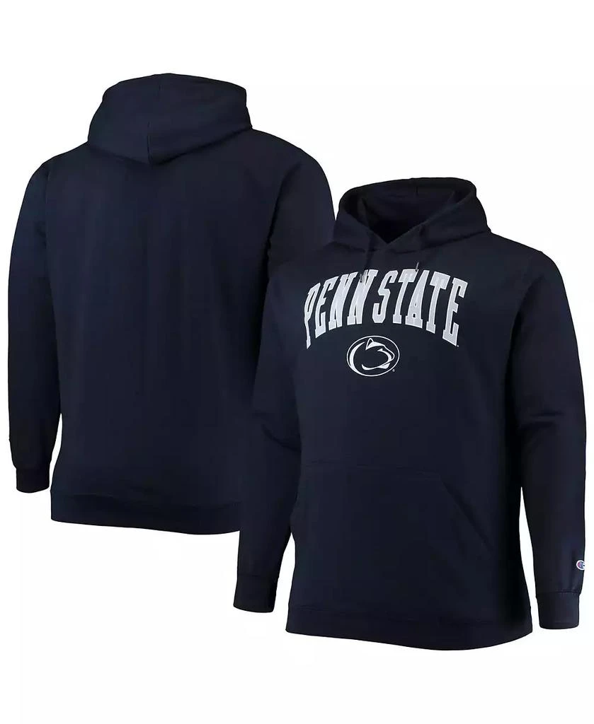 商品CHAMPION|Men's Navy Penn State Nittany Lions Big and Tall Arch Over Logo Powerblend Pullover Hoodie,价格¥360,第1张图片