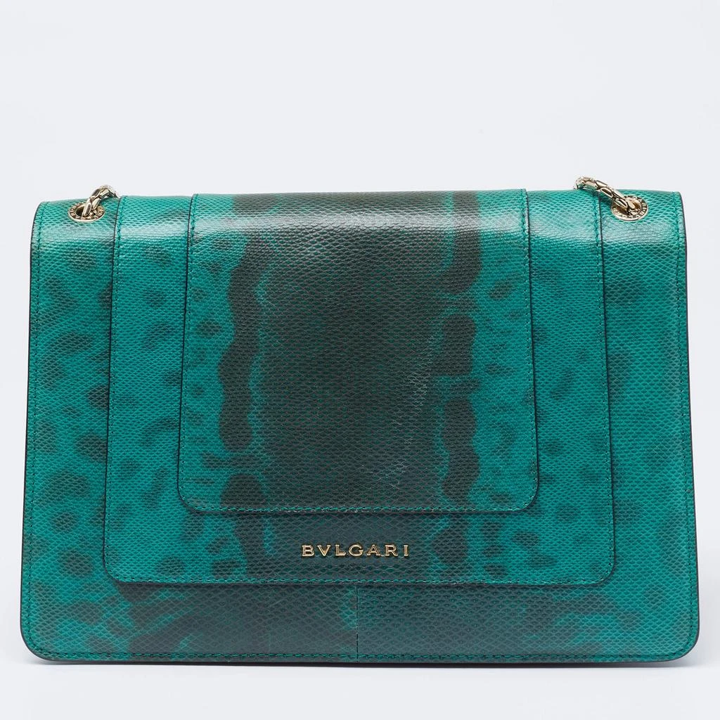 商品[二手商品] BVLGARI|Bvlgari Green/Black Karung Medium Serpenti Forever Shoulder Bag,价格¥13348,第4张图片详细描述