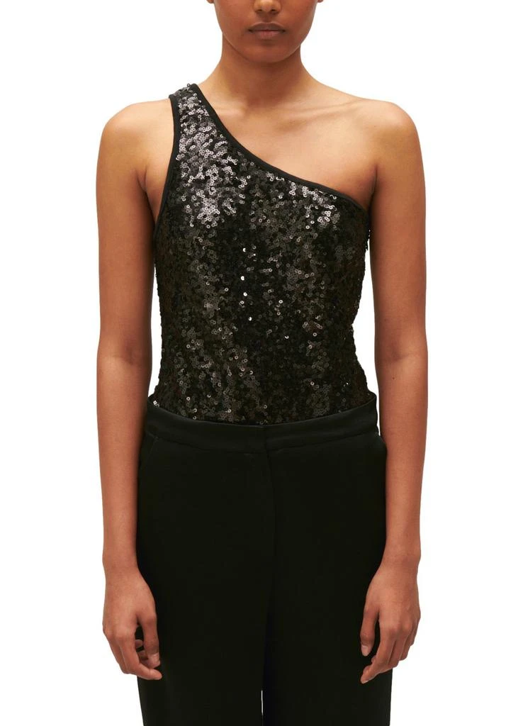 商品Claudie Pierlot|Asymmetric bodysuit with sequins,价格¥1656,第2张图片详细描述