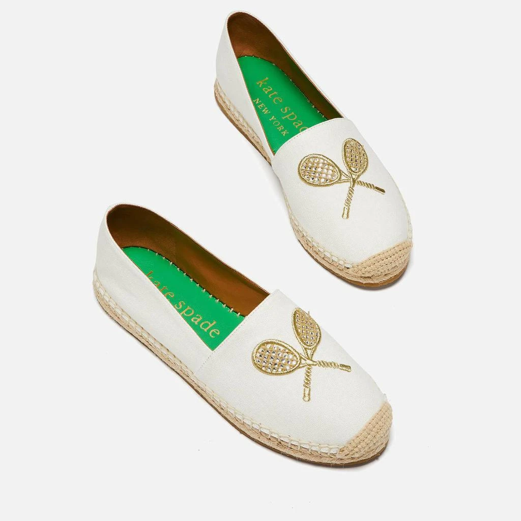 商品Kate Spade|Kate Spade New York Women's Doubles Canvas Espdrilles - Optic White,价格¥346,第3张图片详细描述