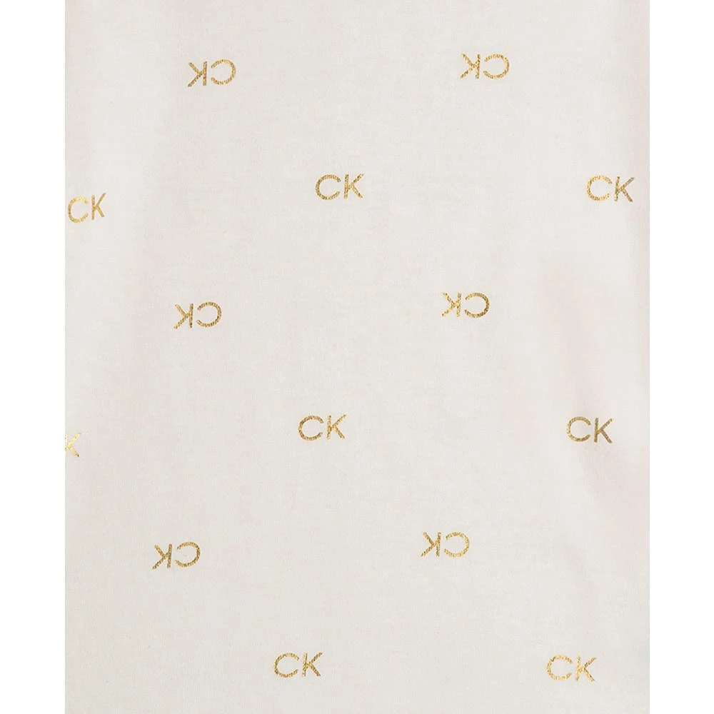 商品Calvin Klein|Little Girls Logo Jersey T-shirt and Ribbed Velour Peplum Jumper, 2 Piece Set,价格¥89,第2张图片详细描述