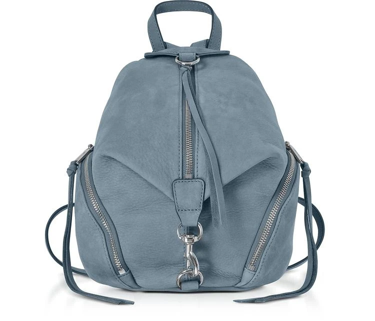 商品Rebecca Minkoff|Rebecca Minkoff Julian 灰尘蓝色正绒面革中号背包,价格¥1627,第1张图片