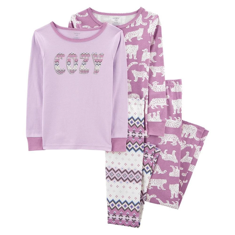 商品Carter's|Little Girls Snug Fit Pajama, 4 Piece Set,价格¥247,第1张图片