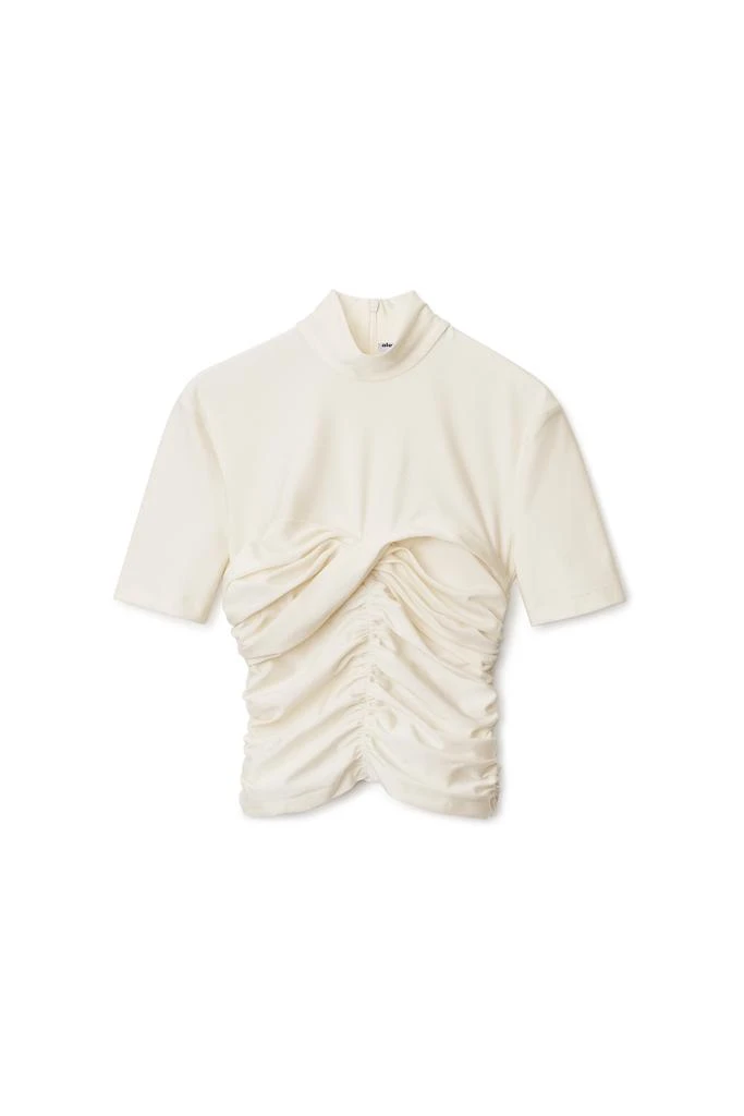 商品Alexander Wang|RUCHED MOCK NECK TOP IN STRETCH JERSEY,价格¥1125,第1张图片