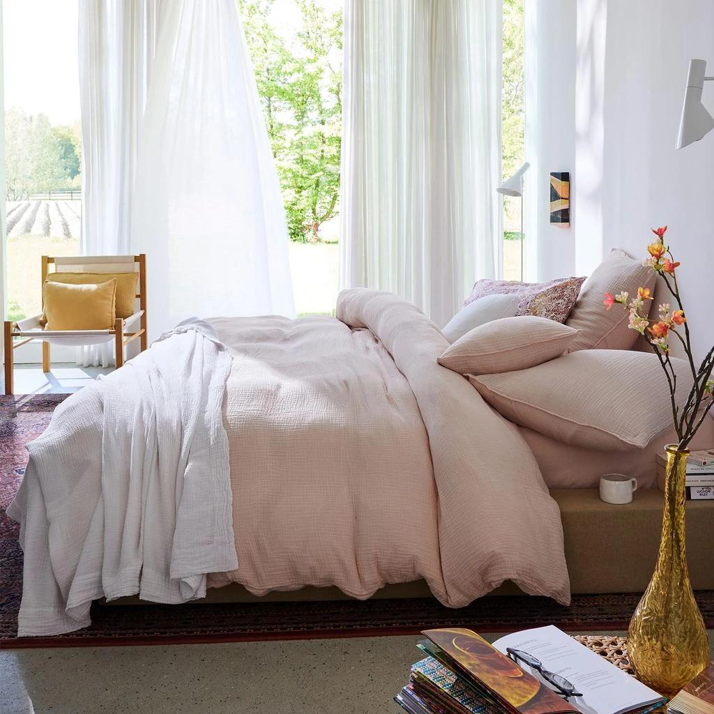 商品预计3周后发货 Blanc Cerise|Housse De Couette En Gaze De Coton Simplement Gaufré - Pêche,价格¥516,第1张图片