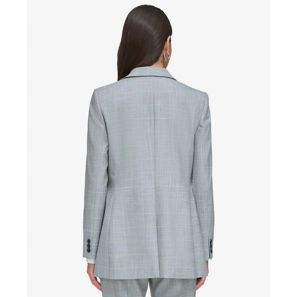 商品DKNY|Women's Plaid Notched-Collar Button Blazer,价格¥357,第2张图片详细描述