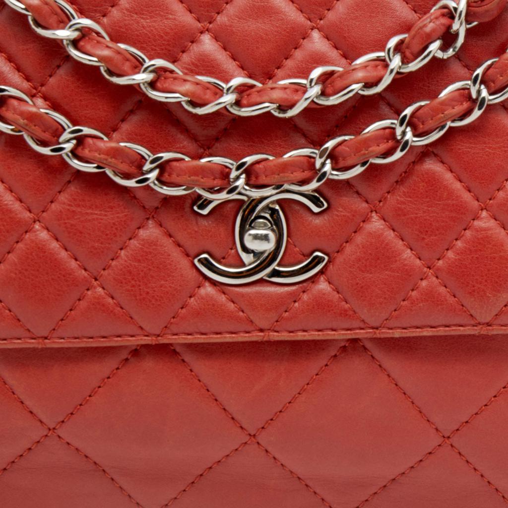 Chanel Orange Quilted Leather In-The-Business Flap Bag商品第5张图片规格展示