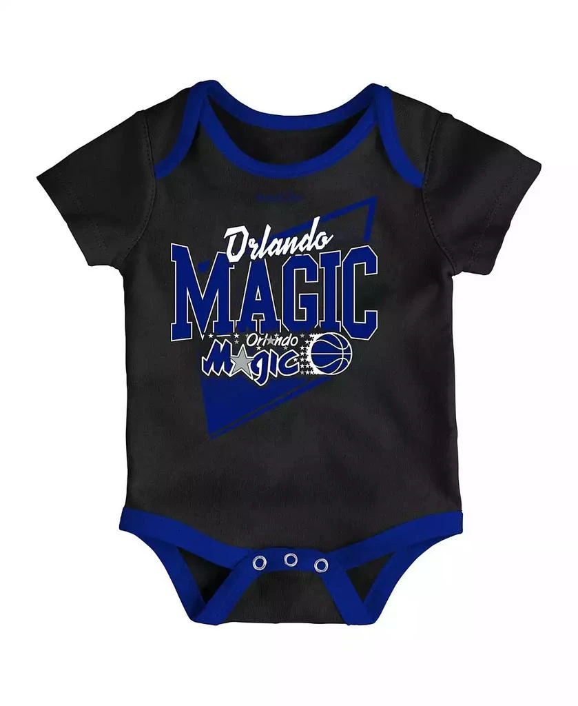 商品Mitchell & Ness|Infant Boys and Girls Black, Blue Orlando Magic Hardwood Classics Bodysuits and Cuffed Knit Hat Set,价格¥299,第4张图片详细描述