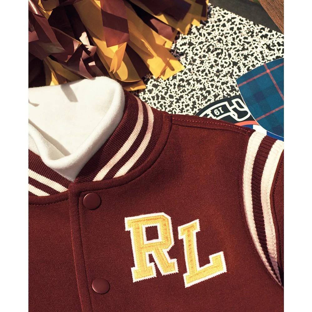 商品Ralph Lauren|Toddler and Little Girls Logo Double-Knit Baseball Jacket,价格¥379,第3张图片详细描述