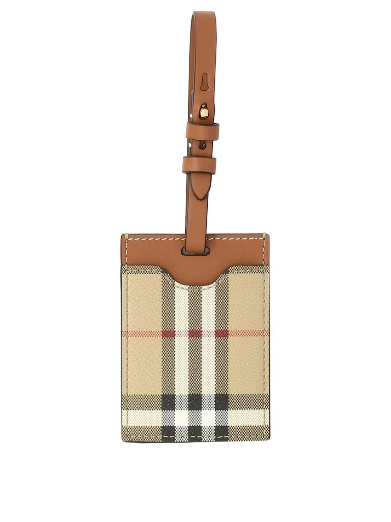 商品Burberry|Check Luggage Tag Key Holders & Charms Beige,价格¥834,第1张图片