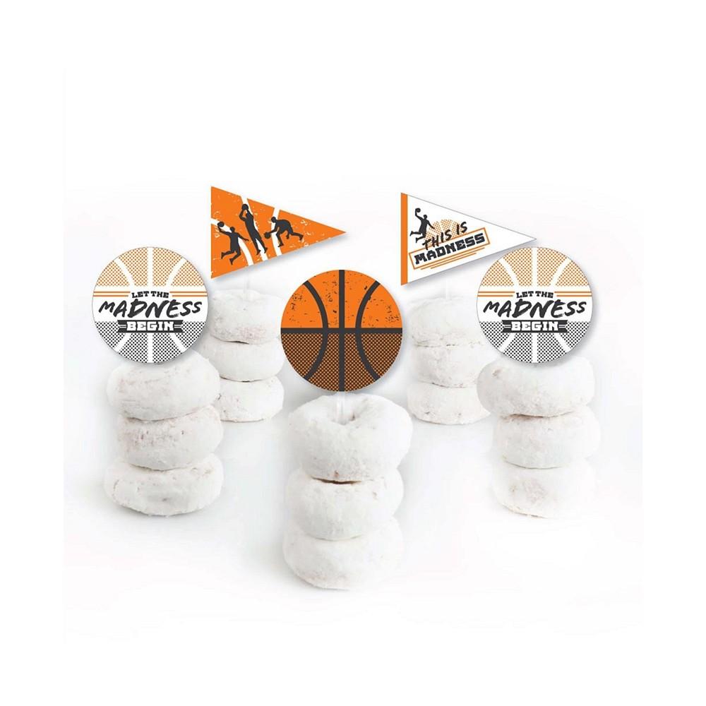 Basketball - Let the Madness Begin - Dessert Cupcake Toppers - College Basketball Party Clear Treat Picks - Set of 24商品第2张图片规格展示