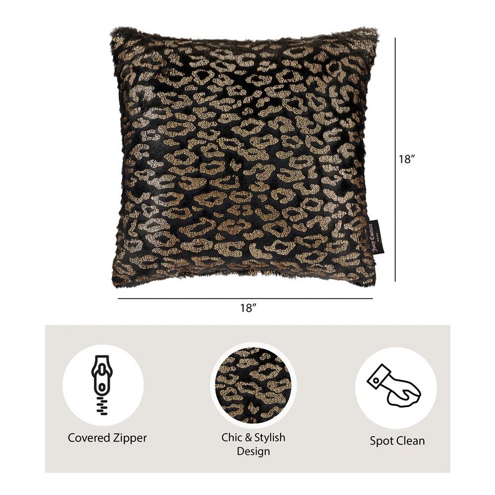 Yesi Black Plush Decorative Pillow, 18" x 18"商品第6张图片规格展示