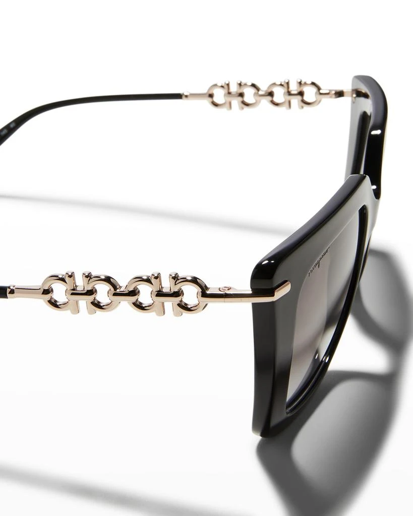 商品Salvatore Ferragamo|Gancini Chain Square Acetate & Metal Sunglasses,价格¥1330,第4张图片详细描述