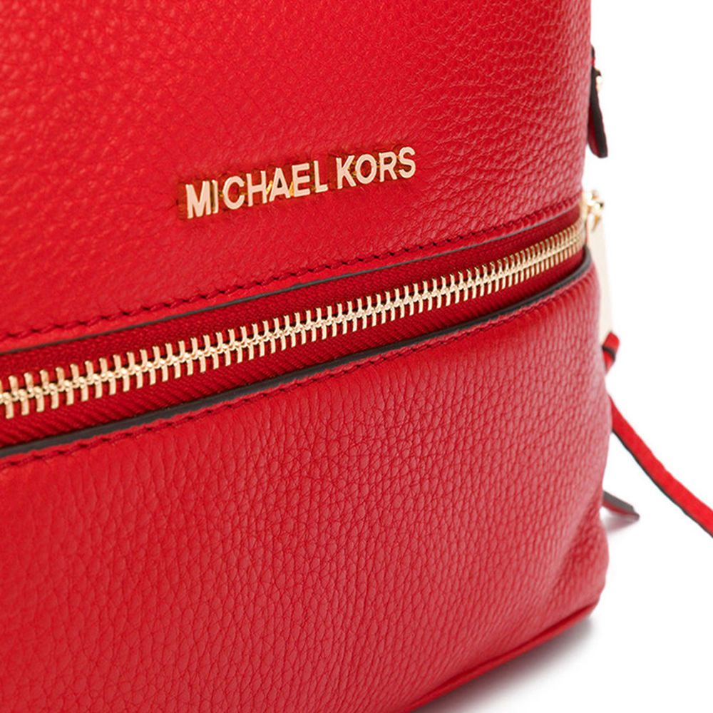 Michael Kors 迈克高仕 RHEA ZIP系列红色牛皮女士背包 30S5GEZB1L-BRIGHTRED商品第4张图片规格展示