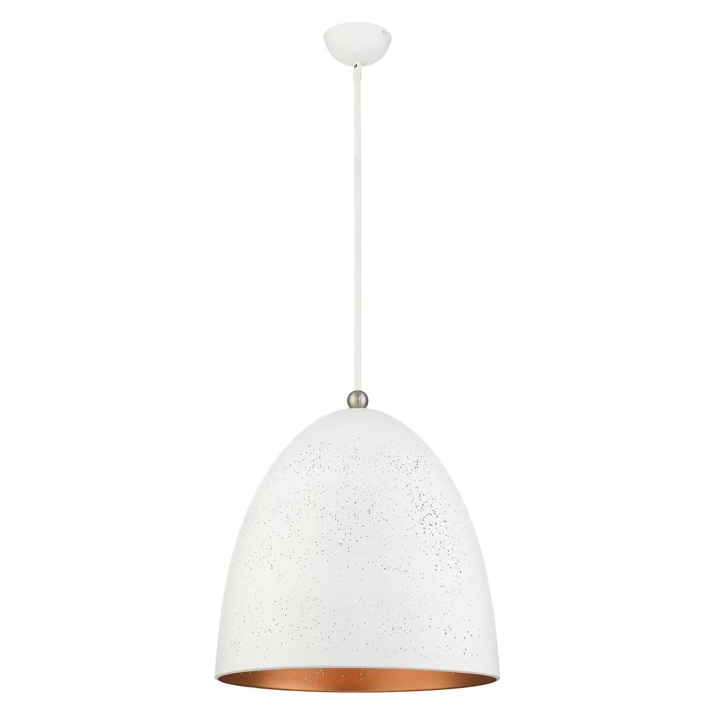 商品Livex Lighting|Three Light White with Brushed Nickel Accents Pendant,价格¥3301,第4张图片详细描述