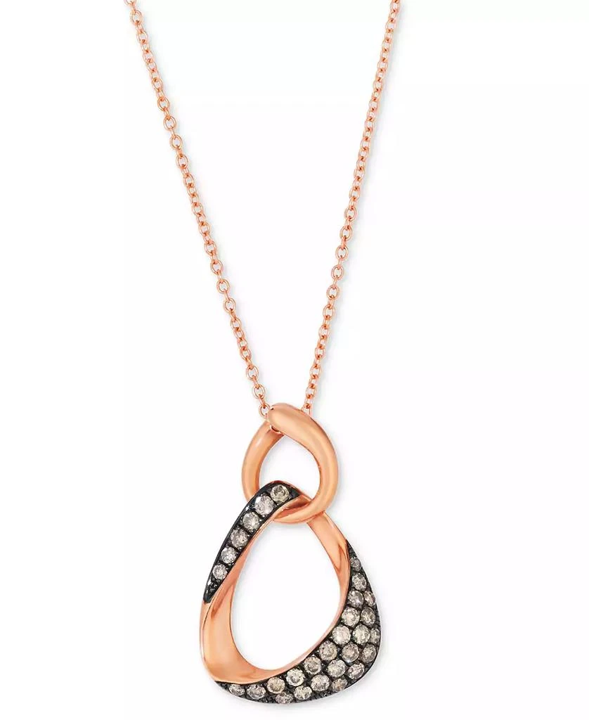 商品Le Vian|Chocolatier® Chocolate Diamond Openwork 18" Pendant Necklace (3/8 ct. t.w.) in 14k Rose Gold,价格¥4455,第1张图片