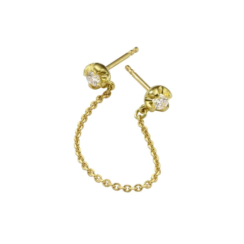商品AME|Âme Q 18K Yellow Gold, Lab-Grown Diamond Double Stud Earring,价格¥6876,第3张图片详细描述