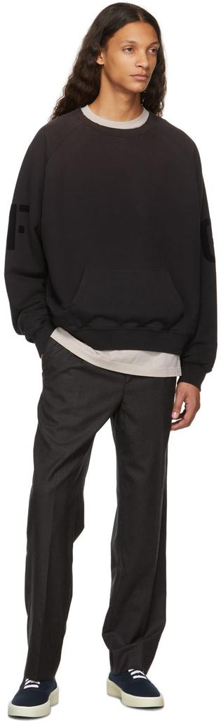 Black 'FG' Logo Crewneck Sweatshirt商品第4张图片规格展示