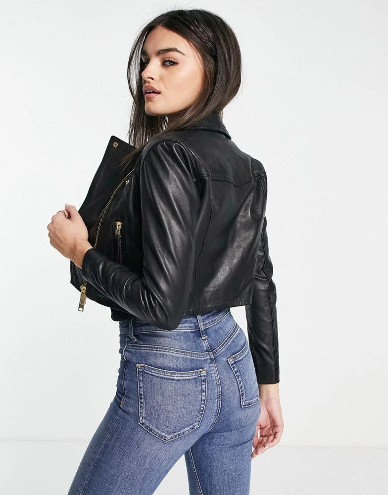 商品ALL SAINTS|AllSaints Elora leather biker jacket in black,价格¥3060,第2张图片详细描述