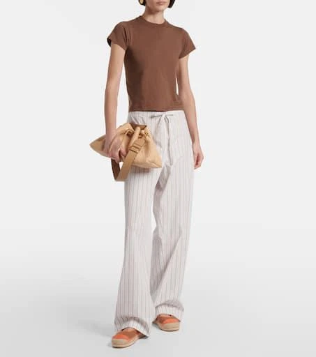 商品Jimmy Choo|Aciel皮革边饰帆布草编鞋,价格¥6575,第3张图片详细描述