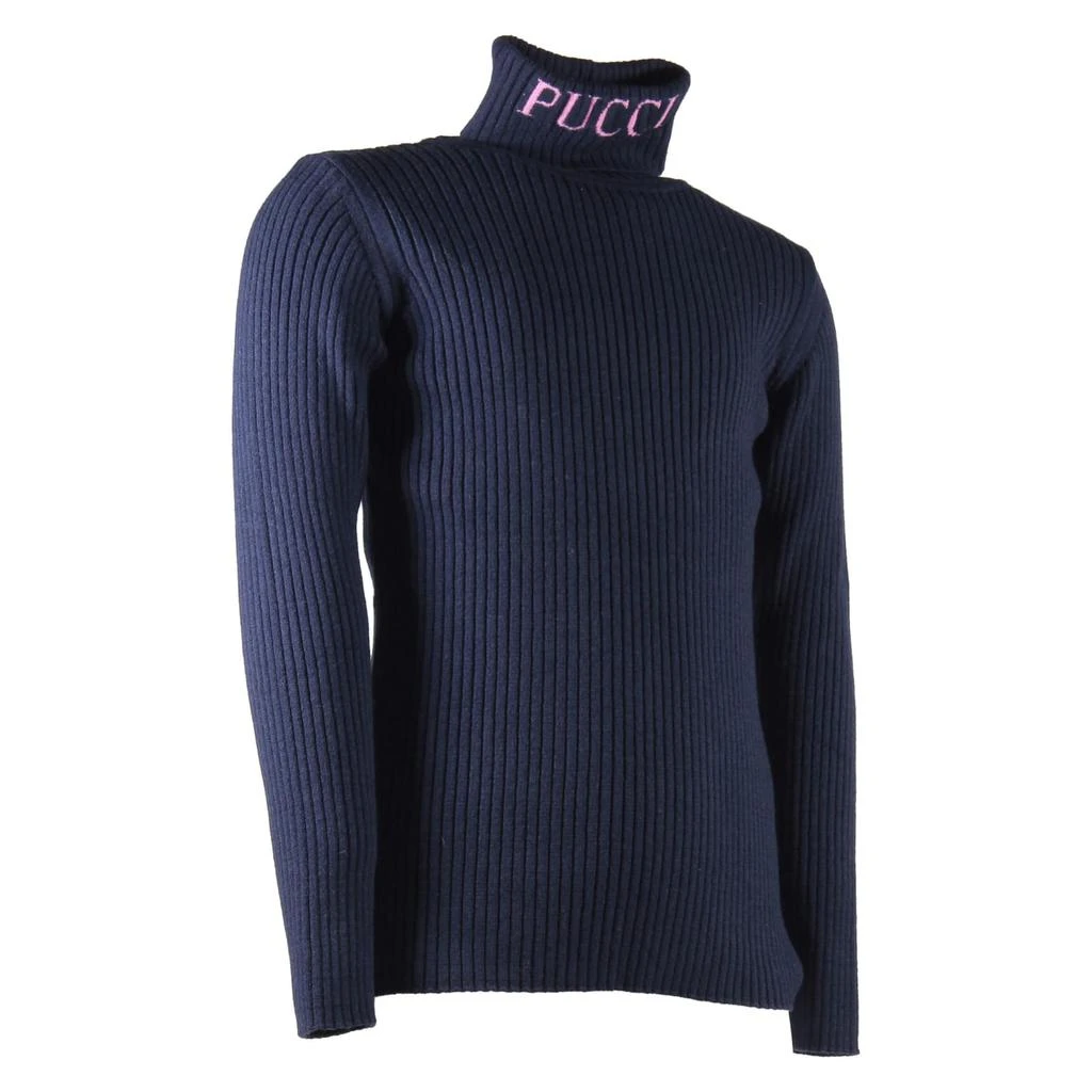 商品EMILIO PUCCI|Emilio Pucci Pullover Blu Navy A Collo Alto Maglia Di Viscosa E Lana,价格¥1056,第3张图片详细描述