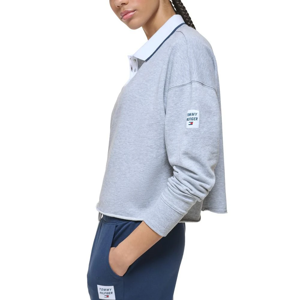 商品Tommy Hilfiger|Women's French Terry Cropped Polo Sweatshirt,价格¥178,第3张图片详细描述