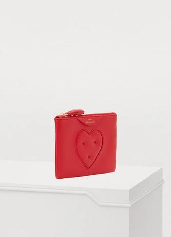 商品Anya Hindmarch|Zipped leather heart clutch,价格¥592,第2张图片详细描述