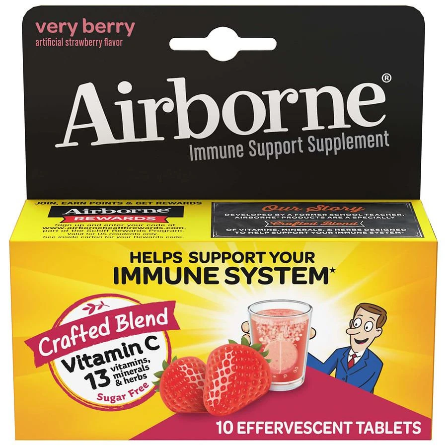 商品Airborne|Schiff Airborne复合维生素泡腾片 高浓度维C 莓果味,价格¥25,第1张图片