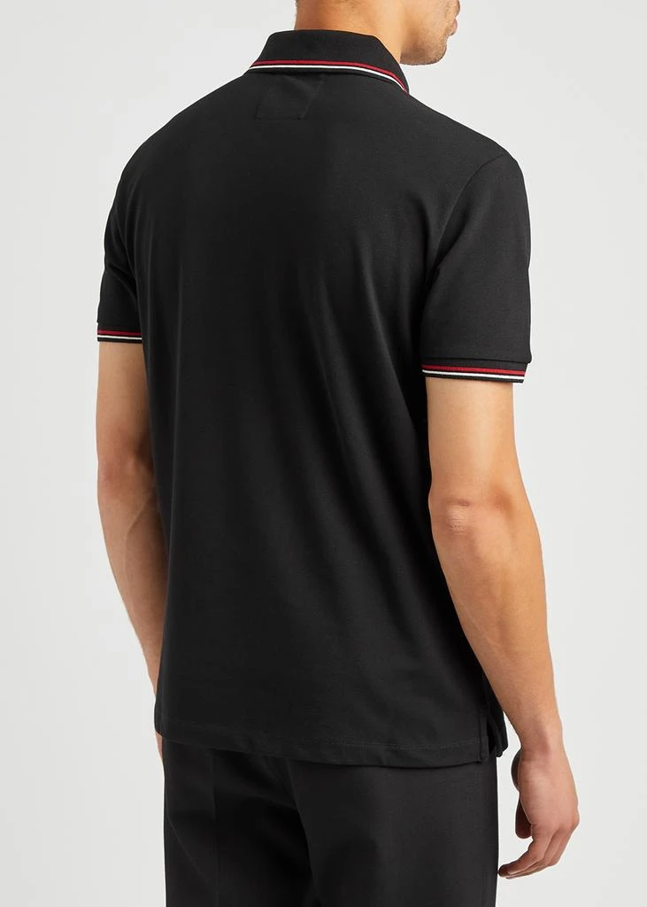 商品Emporio Armani|Black stretch-cotton polo shirt,价格¥940,第3张图片详细描述