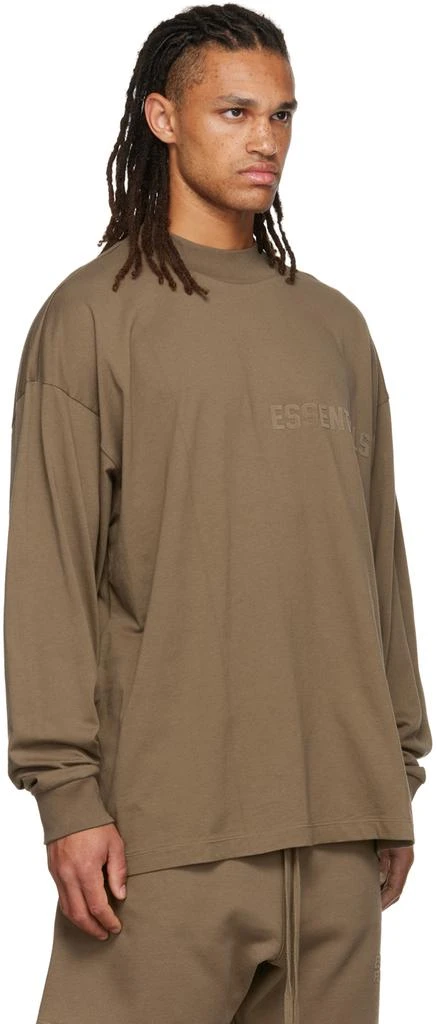 商品Essentials|Brown Flocked Long Sleeve T-Shirt,价格¥310,第2张图片详细描述