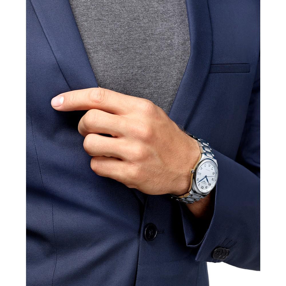 商品Longines|Men's Swiss Automatic Silver-Tone Stainless Steel Bracelet Watch 40mm,价格¥15839,第5张图片详细描述
