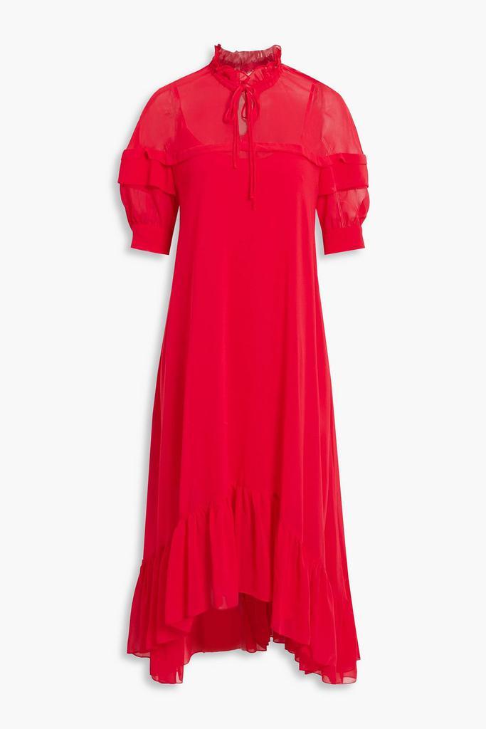 商品Sandro|Ruffled georgette midi dress,价格¥1758,第1张图片