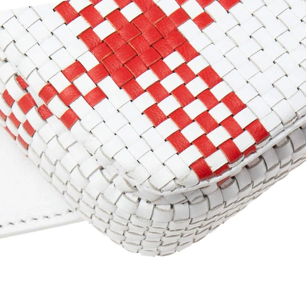 Burberry White/Red Woven Leather TB Lola Belt Bag 商品