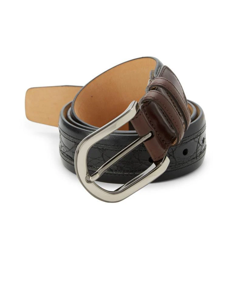 商品Mezlan|Saratoga Crocodile Leather Belt,价格¥160,第1张图片